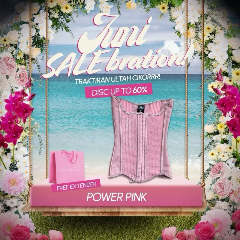 [BONDLOU] KORSET POWER PINK MESH 21,25,28,30cm / 23 TULANG 0