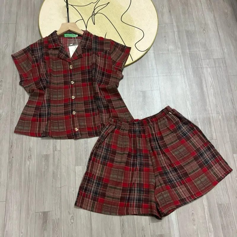 Bộ lụa hàn châu quần đùi mát nhẹ(ảnh thật shop tự chụp)