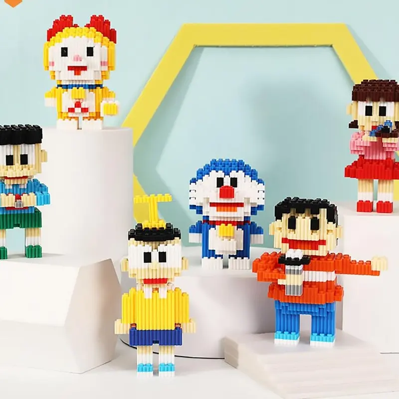 Nano Blocks DORAEMON NOBITA SIZUKA Nano Block 3D Model, Mainan Blok Susun, Blok Konstruksi DIY, Dekorasi Hiasan Karakter Animasi, hadiah Kado Anak 1