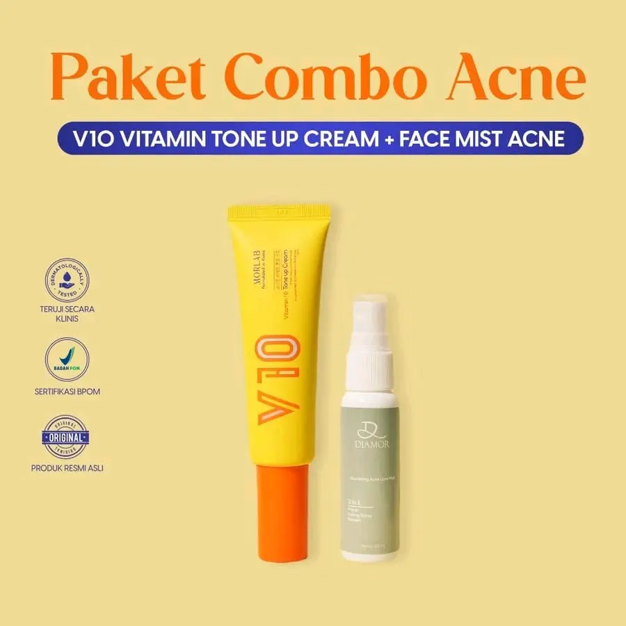 MORLAB - V10 Vitamin Tone Up Cream Wirh Idebenone Mencerahkan