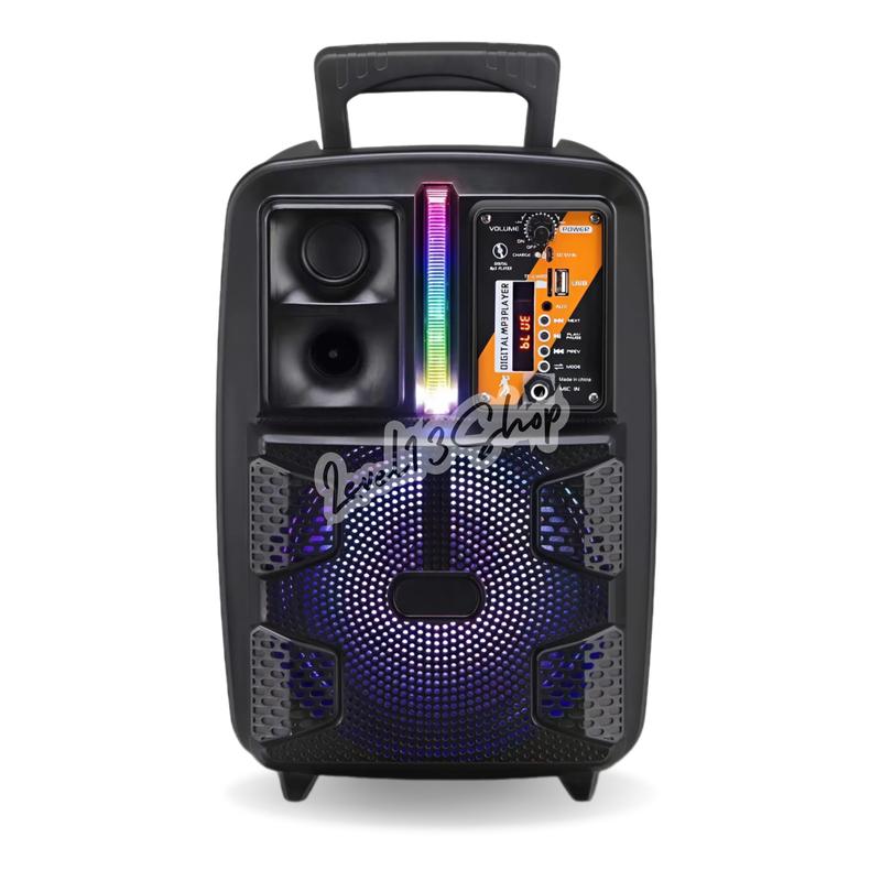 Speaker Bluetooth FLECO F-8808 LED 8 Inch Free 2 Mic Wireless Karaoke + Remote - Speaker Karaoke Full Bass FM Radio digital 2