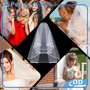 Veil Pengantin Perlengkapan Wedding Kerudung Pengantin Putih Renda Cantik