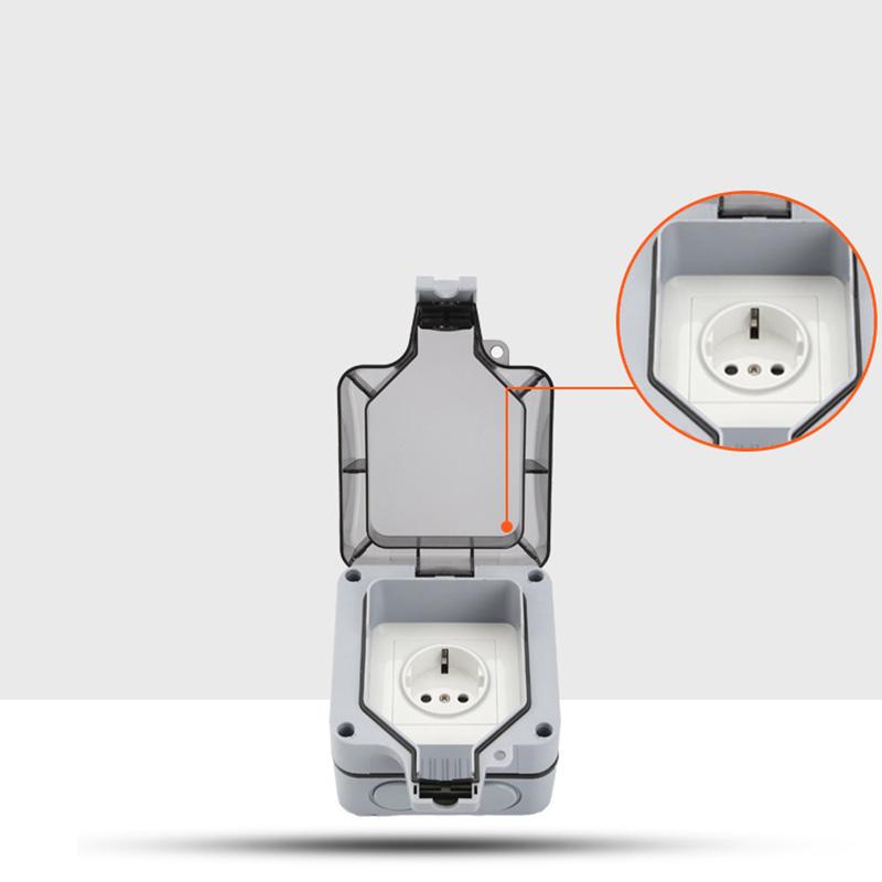 COD Stop Kontak IP66 Waterproof Outdoor Wall Socket Box Kotak Tahan Air Hujan Anti Debu stop  kontak 4
