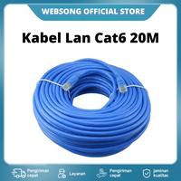 Gambar WEBSONG Kabel LAN RJ45 Utp Ethernet 20M Cat6 Gigabit - BLUE dari Seruni Comp Official Store Kota Surabaya 1 Tokopedia