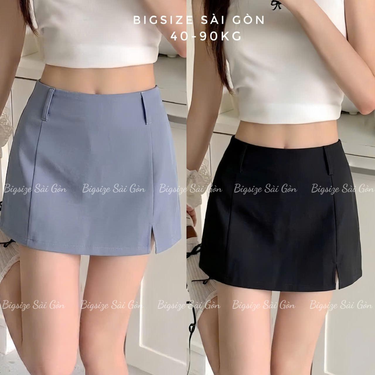 Thời Trang Bigsize Chân Váy Váy Ngắn Có Lót Trong Đứng Fom Lưng Thun Vải Tuyết Thái Cao Cấp Cho Nàng 45 - 90Kg Nữ Bigsize Sài Gòn Top Women - B.1774