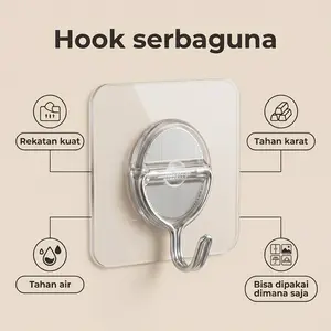 Gantungan Tempel Dinding Kuat 10kg Anti Air 10pcs Hook Kait Tempel Tanpa Mengukur Praktis Untuk Kamar Mandi Dan Dapur Fleksibel Untuk Berbagai Kebutuhan