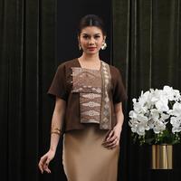 Gambar NONA RARA - Kebaya Stacato Suksma T4400, Baju kerja batik blouse wanita modern - ALL SIZE dari Nona Rara Batik Kota Administrasi Jakarta Timur 1 Tokopedia