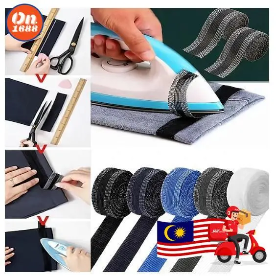 Pemendek Seluar SAP-01  Soft Sticker Kain Pendekkan Kaki  Seluar Guna Seterika Hemming Tape For Pants jeans  Fabrics modification Putih White