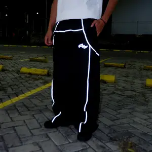 BAGGY PANTS Y2K REFLECTIVE / TRACKPANTS REFLECTIVE / CELANA LIST REFLECTIVE