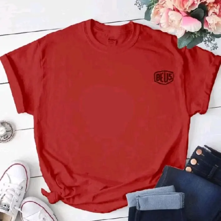 L.A. - Baju Atasan Kaos wanita Deus/Beus vneckwanita Fit Nyaman 4