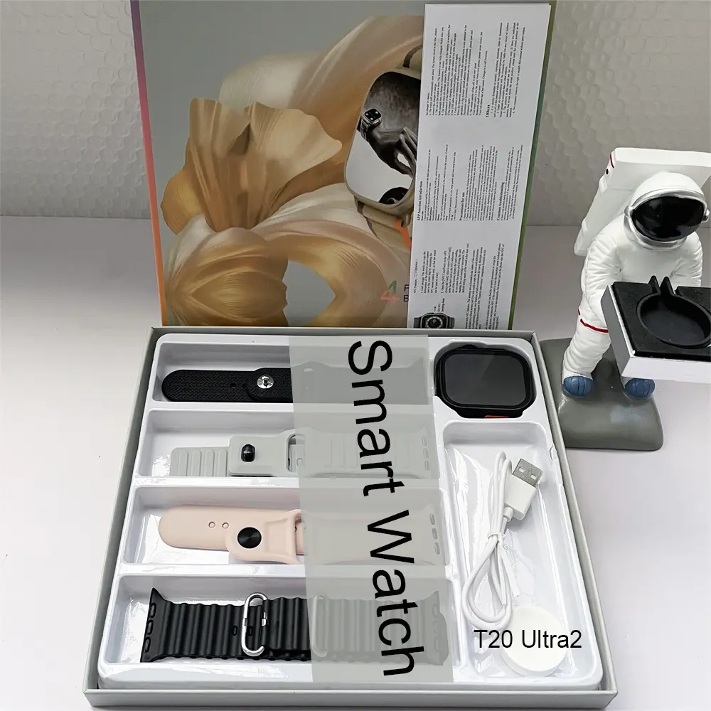 Jam Tangan Pintar, Fesyen Baharu Zeallion, Skrin Persegi 47mm, Gancu Skru Benar, Tali Silikon, Panggilan Bluetooth, Sut 4 dalam 1, Sesuai sebagai Hadiah, Giftch t20  ultra  2  smart  watch