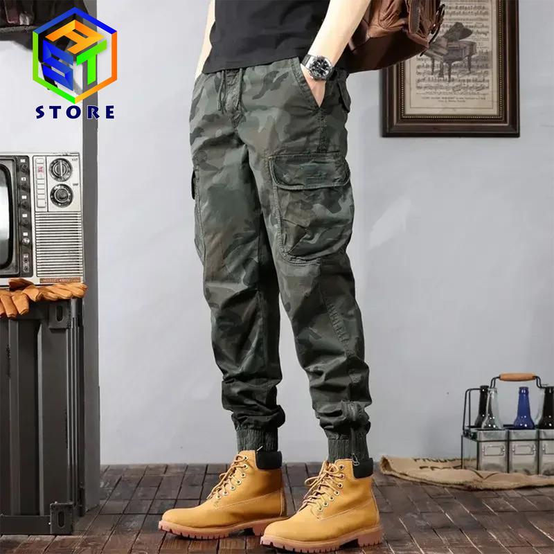Product Introduction of Celana Panjang Unisex Camo Cargo Combat Bahan Katun Twill Non Stretch Warna Green 5