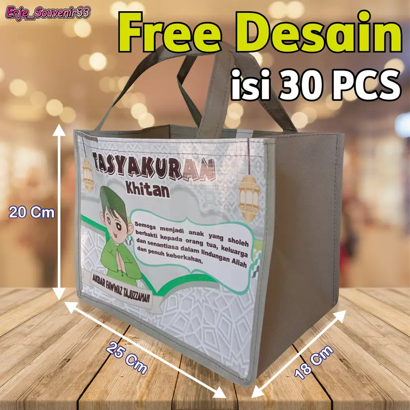 30pcs Tas Souvenir Khitan Anak Custom Free Desain 0