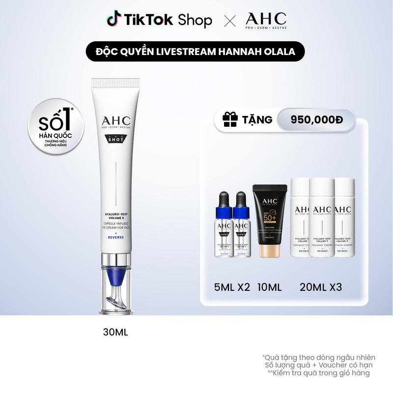   AHC x HANNAH OLALA  Kem mắt cho mặt cấp ẩm căng bóng mờ nếp nhăn PROSHOT HYALURO-DEEP VOLUME 5 AHC 4 30ML  2  