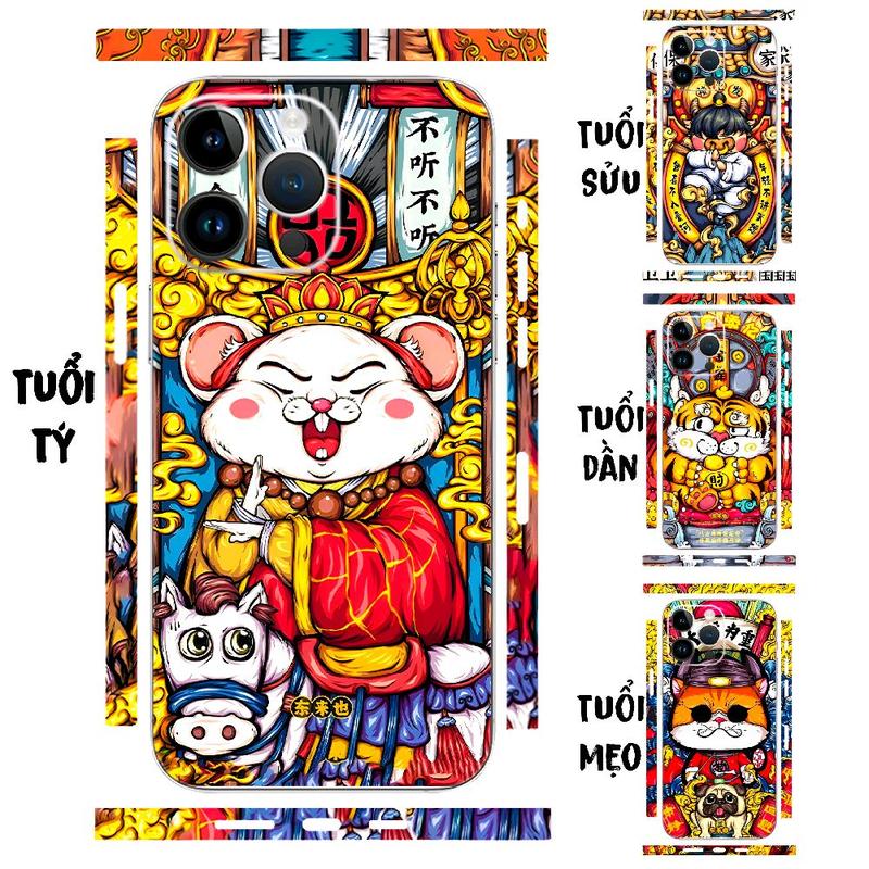 12 Con Giáp Dạ Quang Skin Miếng dán PPF Full viền dán mặt sau điện thoại iphone Case Chống Sốc Chống Bẩn