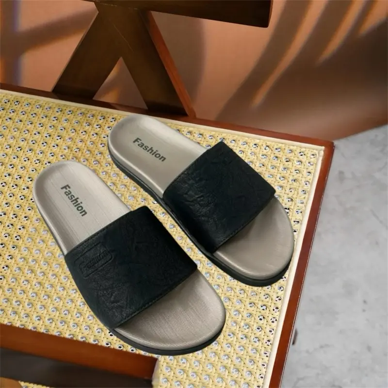 [ KHÂU ĐẾ + HỘP ] DÉP FASHION QUAI NGANG NAM NỮ ,  Dép Lê đế hai lớp , khâu quai chắc chắn, đi nước thoải mái  DéP Slipper Đế Bằng Cao Su 5