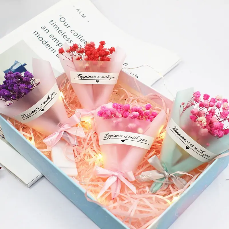 Bó Hoa Giả Mini Tự Làm, Thiết Kế Bó Hoa Mô Phỏng, Với Starry Sky Decor 2