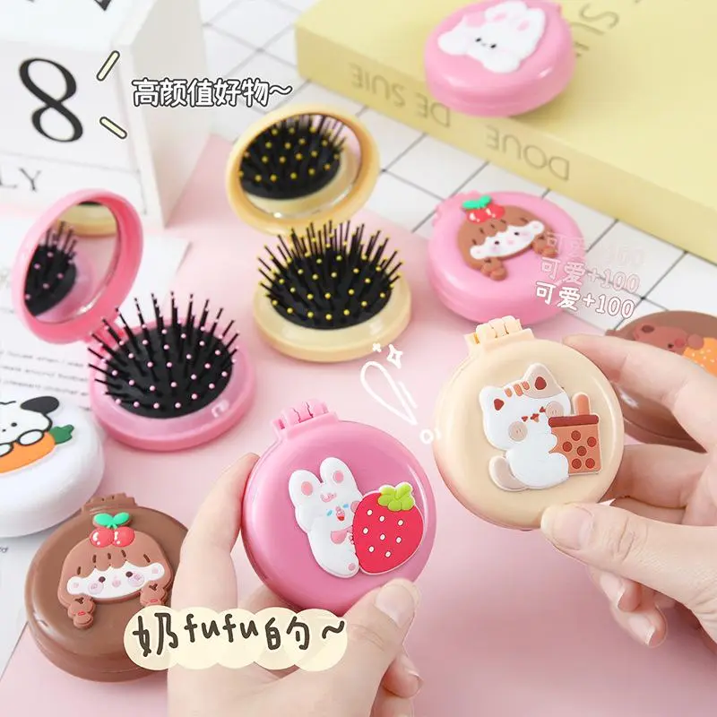 Lược Gương Ins Hàn Quốc, Hoạt Hình Sáng Tạo, Dễ Thương, Siêu Dễ Thương, Tích Hợp, Đệm Khí Di Động Mini, Túi Khí