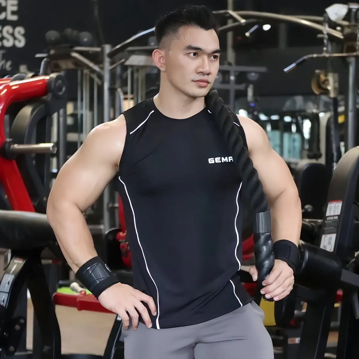 Kaos olahraga Gema Sports mix tanktop gym Fitness ranning Sport Outdoor