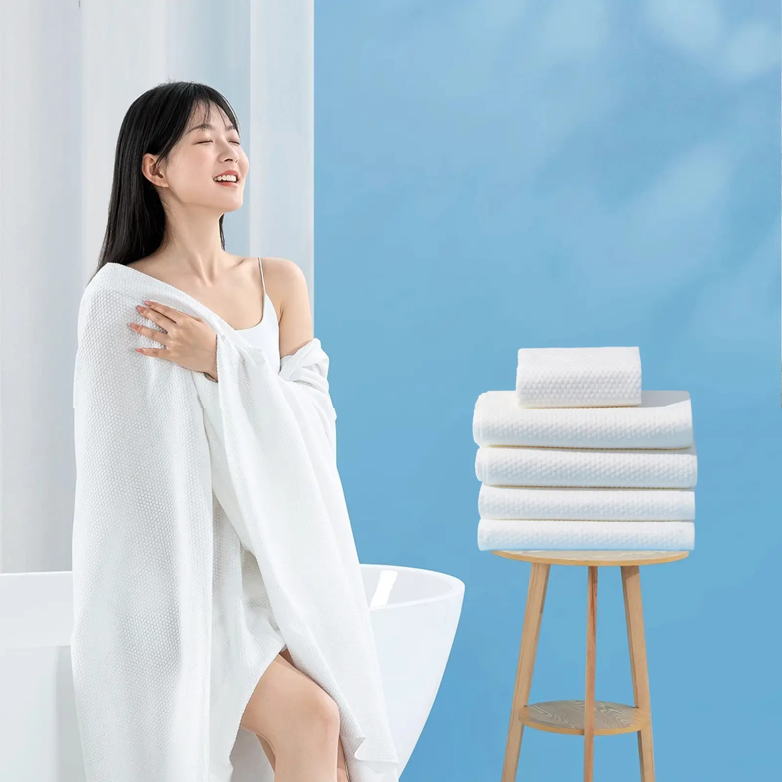 Disposable Soft Skin-Friendly Material Bath Towel, Towel Thickened Version of the Individual Packaging Travel Business Hotel Use