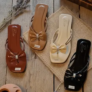 B'MALSSS Sandal Wanita Dewasa Flat Tali Pita Nyaman untuk Sehari-hari - Sandal Elegan dan Maksimal Kenyamanan