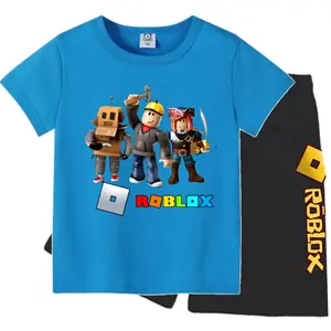 Stelan Baju Kaos Motif Gambar ROBLOX Oblong Lengan Pendek Atasan Set Anak Laki -Laki Perempuan Usia 1-13 Tahun Kids Anak-Anak