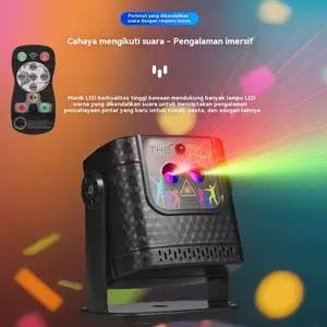 Lampu Pesta Bintang Baru Multifungsi Lampu Laser Kontrol Suara led Lampu panggung berwarna-warni lampu luar ruangan ktv Lampu laser suasana lampu bungdy pesta liburan bintang lampu laser
