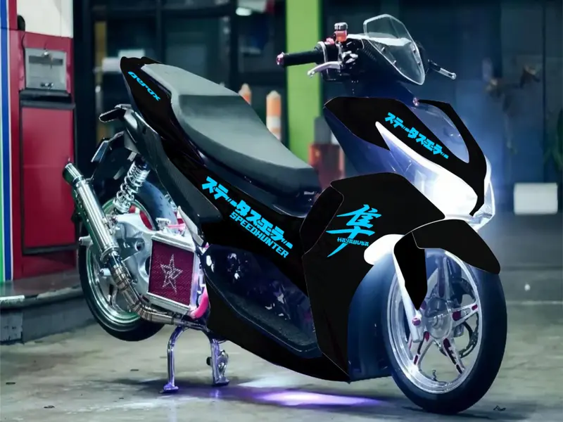 STRIPING || CUTTING STICKER/STRIPING YAMAHA AEROX 155 NEW || STIKER AEROX 155 NEW STRIPING LIS VARIASI Motorcycle 7