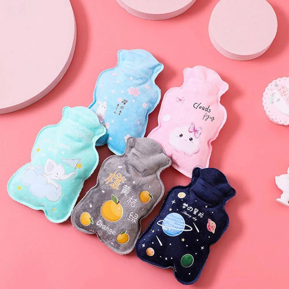 Hot Water Bottle Reusable Plush Mini Tummy Warmers Cartoon Household Items Warm Belly Treasure