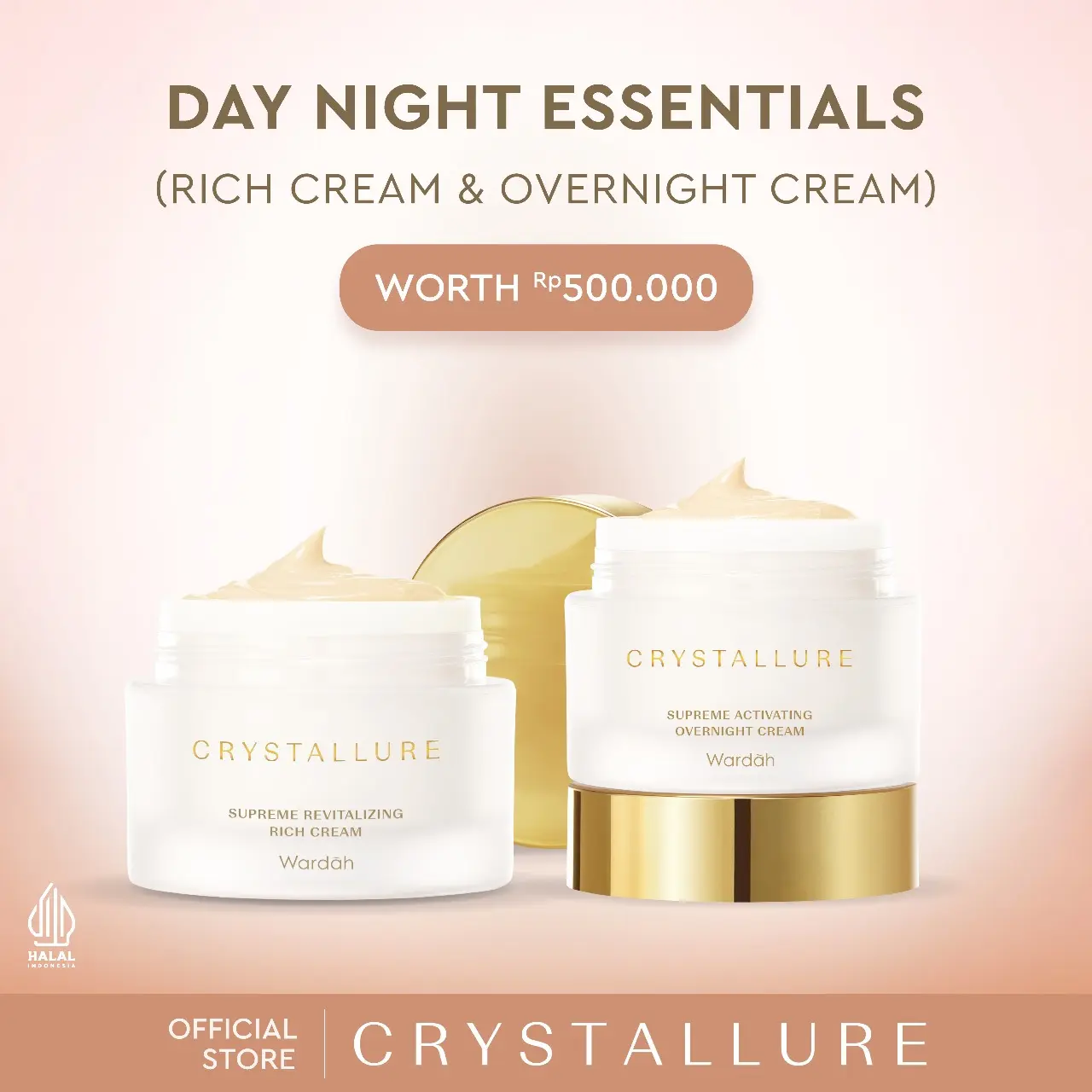 Crystallure Day Night Essentials (Krim Pagi, Krim Malam Anti-Aging, 2pcs)