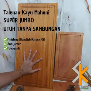 Talenan Kayu Mahoni SUPER JUMBO Ukuran 60x29cm / Nampan Kayu Mahoni Flat, UTUH TANPA SAMBUNGAN, Kitchenware
