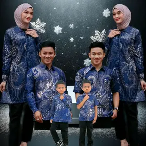 COD BISA PISAH - TULIS BIRU / BAJU BATIK CUOPLE KELUARGA AYAH IBU DAN ANAK LAKI-LAKI size M L XL XXL