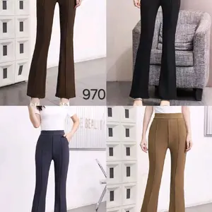 Celana Cutbray Import Model 970 Warna Coklat Hitam & Coklat Muda Cocok untuk Gaya Formal dan Casual