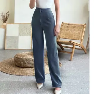 Cozie Cullote Loose Pants - Celana Highwaist Panjang Wanita Kulot Rib Premium Celana Panjang Korean Style Anti Kusut Basic Karet Standar