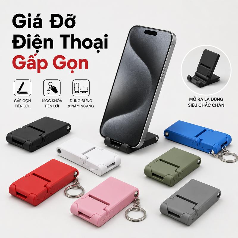 Giá Đỡ Điện Thoại Gấp Gọn Có Móc Khóa Mang Theo Tiện Lợi