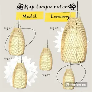 Kap Lampu Rotan Model Lonceng 20x30cm untuk Dekorasi Rumah Natural dan Elegan
