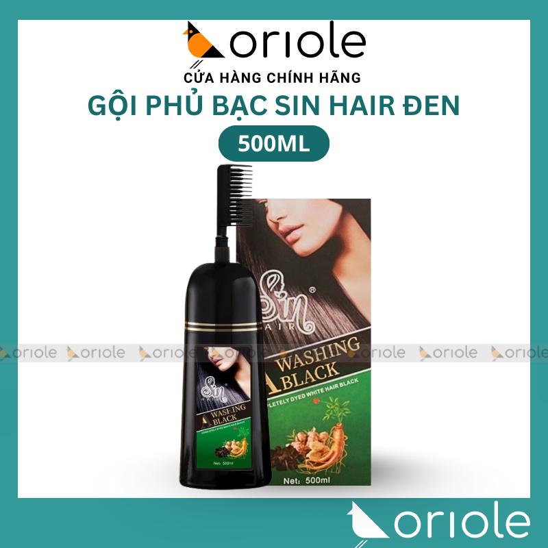 Dầu Gội Phủ Bạc Nhân Sâm Sin Hair Màu Đen 500ml