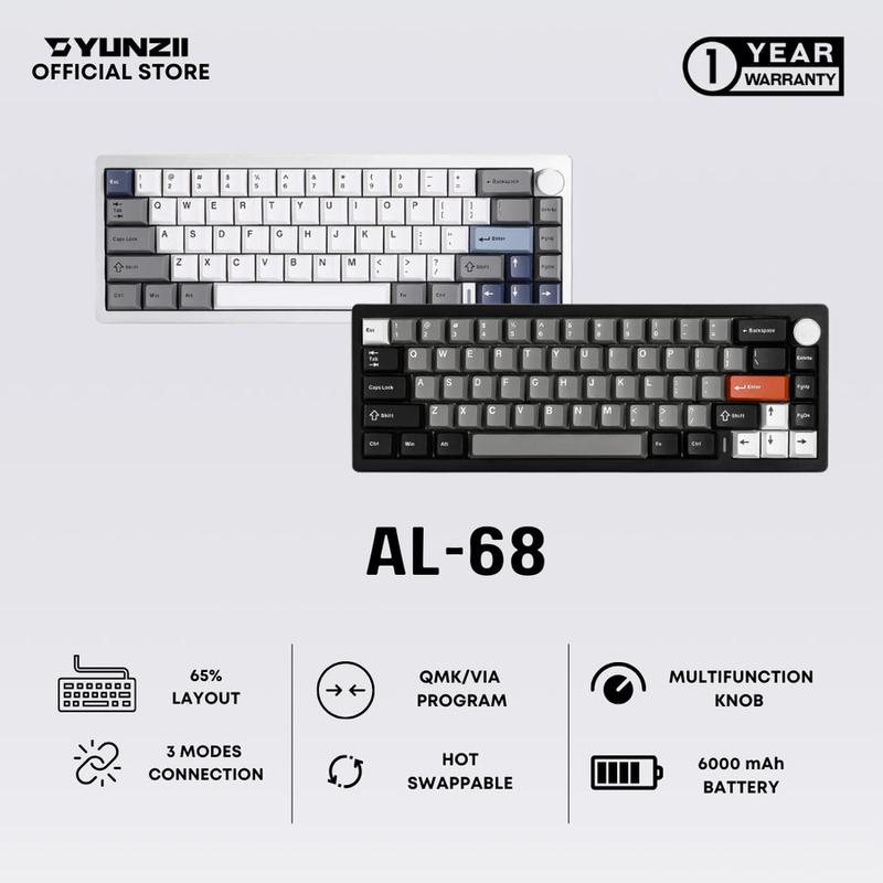 Yunzii AL68 / AL-68 Wireless Alumunium Mechanical Keyboard Gaming ...