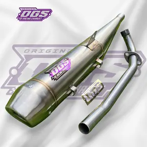 KNALPOT FULSETT STANDART RACING FULL STAINLESS ORIGINAL OGS RACING EXHAUST NON TAMENG INLET 32MM OUT 38MM PNP BEBEK SERIES SUARA BASS ADEM SUPRA FI 100 110 125 X UNTUK SEMUA MOTOR BEBEK Motorcycle