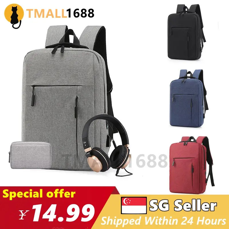 【SHIP FROM SG】School Bag Laptop Bag Backpack Aluminium Handle Men backpack Men canvas beg Bag Haversack Sport Bag