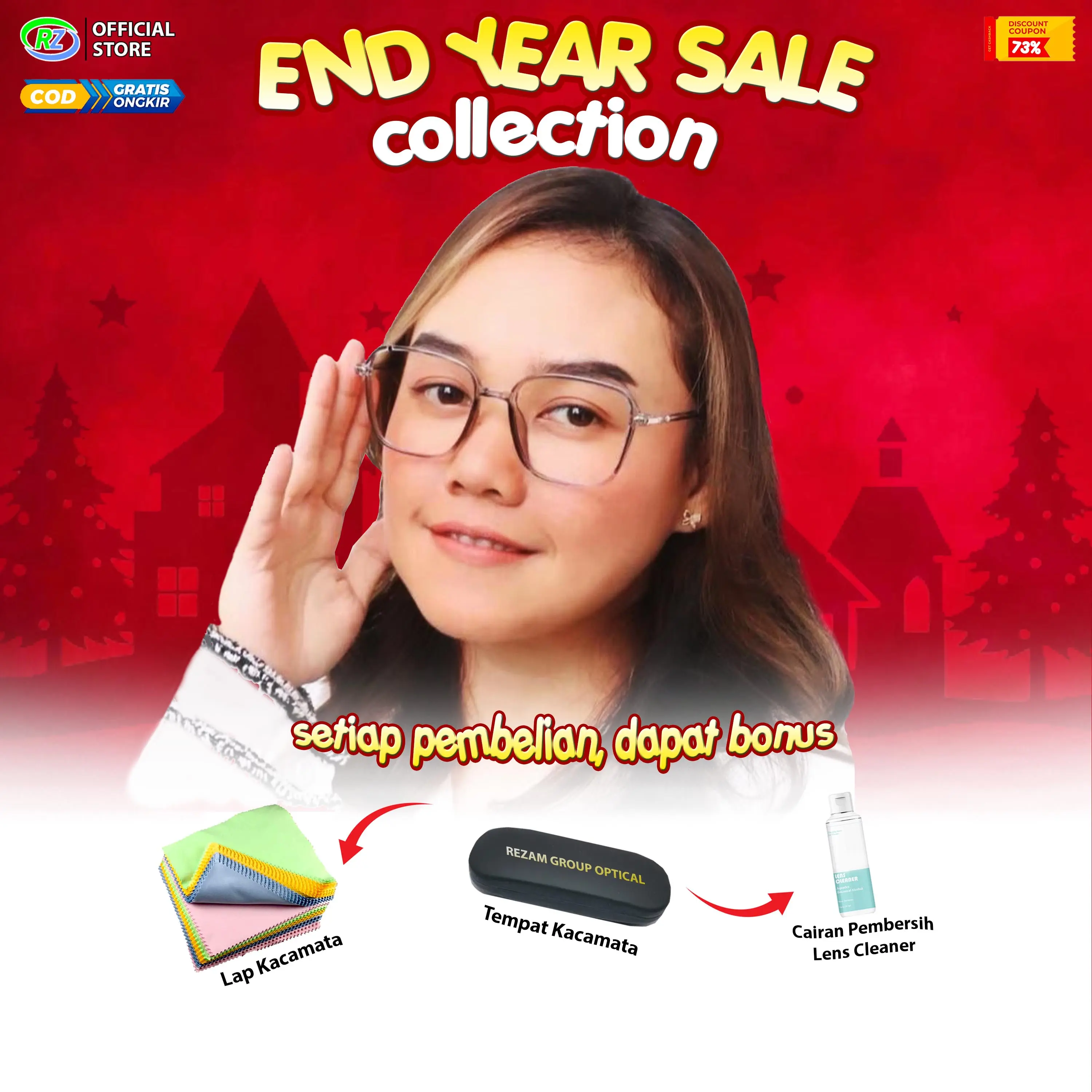 [End Year Sale] Frame Kacamata Bisa Minus - Kode RZ013 V2