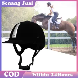 Equestrian Helmet Bahan ABS + Velour / Helmet Berkuda Ukuran Yang Dapat Disesuaikan / Perlengkapan Melindungi Berkuda