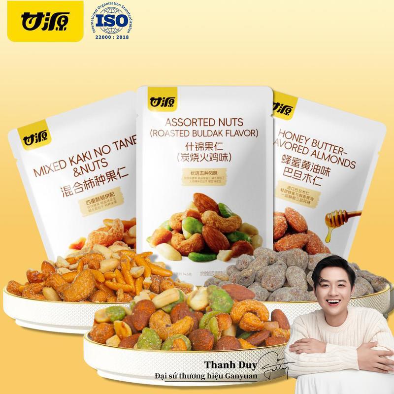  Ganyuan official Hạt Đậu Mix Vị Bơ Mật Ong & Đậu Hạnh Nhân Vị Mì Cay Gà Thập Cẩm Đồ Ăn Vặt Chất Lượng Cao MIXED KAKI NO TANE & NUTS ASSORTED NUTS 