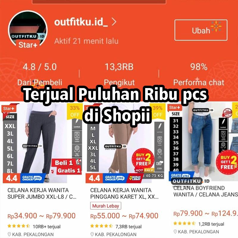 Kulot Highwaist Jumbo Premium BB 40-85 KG - Celana Kulot Highwaist - Loose Pants Jumbo 3