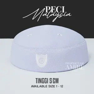 Amire Kopiah - Peci Malaysia Tinggi 5 cm Kualitas Premium kopiah laki laki anak & dewasa songkok Haji tersedia size 1 - 12