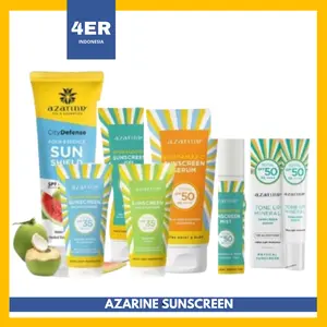 AZARINE Sunscreen Azarine Calm Acne Gel SPF 45 PA++ Aqua Essence Sun Shield Serum SPF 50 PA++ Semua Jenis Kulit Berjerawat Berminyak Wajah Sunblock Perawatan Facial