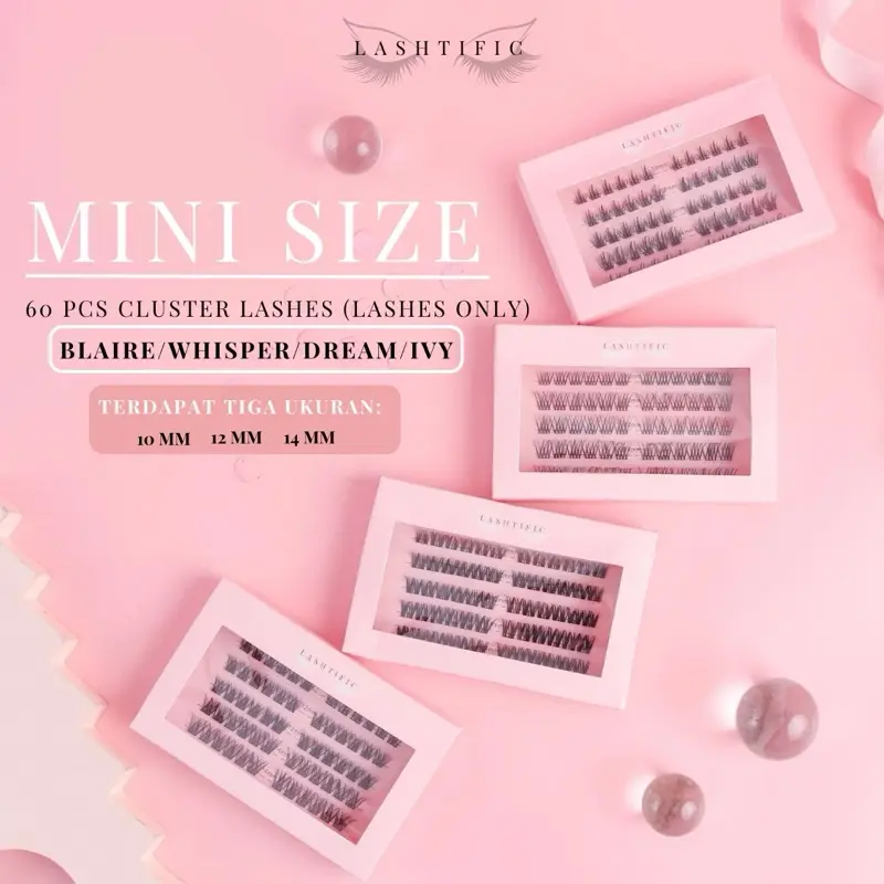 LASHTIFIC Bulu mata palsu MINI PACK TRAVEL SIZE 10-14mm | Bulumata palsu Eyelash Extension Bulu mata