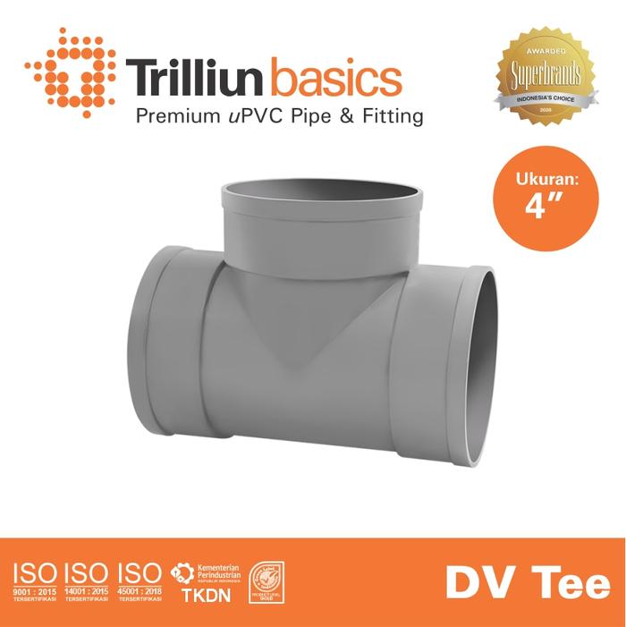 Gambar Fitting Pipa uPVC Trilliunbasics DV Tee 4" Inch dari Trilliun Kab. Pasuruan Tokopedia