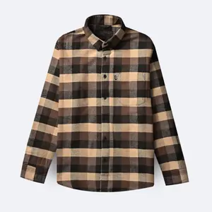 Broodis Kemeja Flannel Canbera Brown Lengan Panjang