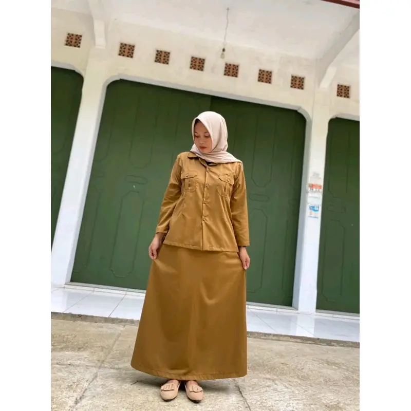 Setelan PDH Keki/Setelan Kerja/Seragam Dinas Keki Model Saku dada/saku atas Bawahan Rok A 2